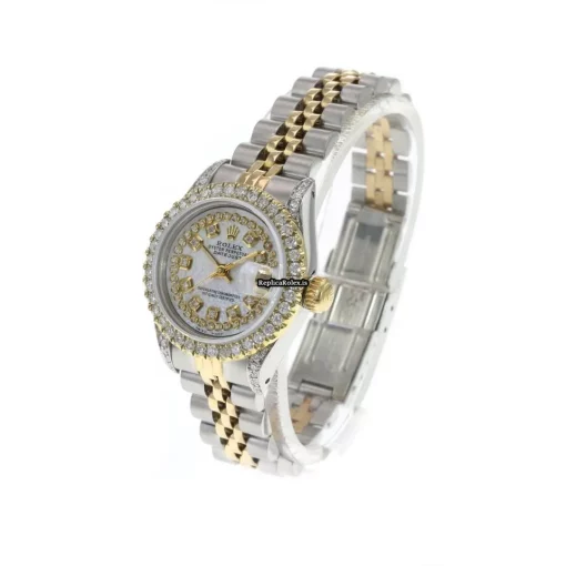 Excellent Fakes Rolex Lady-datejust 69173 Caliber 2135 Automatic Movement 26mm Gold/steel Case Womens Watch - Image 8