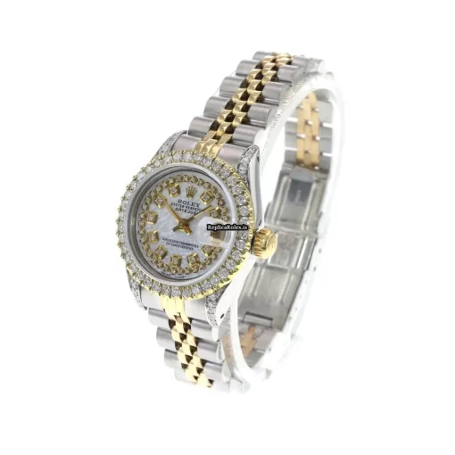 Excellent Fakes Rolex Lady-datejust 69173 Caliber 2135 Automatic Movement 26mm Gold/steel Case Womens Watch - Image 9
