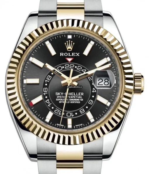 Inexpensive Replicas Rolex Sky-dweller 326933 Caliber 9001 Automatic Movement 42mm Gold/steel Case Mens/unisex Watch