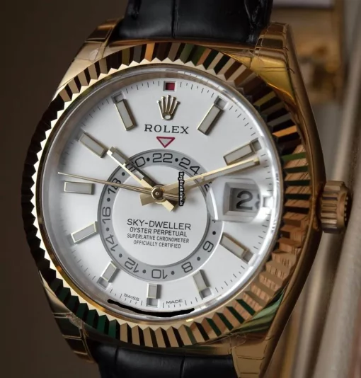Awesome Replica Rolex Sky-dweller 326138 Caliber 9001 Automatic Movement 42mm Yellow Gold Case Mens/unisex Watch - Image 4