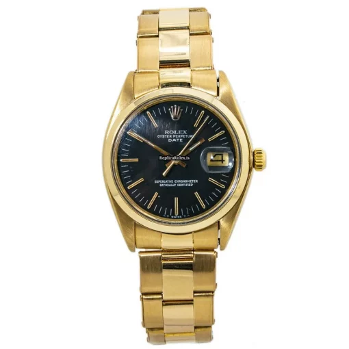 Marvellous Fake Rolex Oyster Perpetual Date 1500 Automatic Movement 34mm Yellow Gold Case Mens/unisex Watch