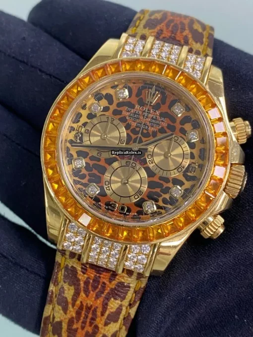 Good Replica Rolex Daytona 116598 Caliber 4130 Automatic Movement 40mm Yellow Gold Case Mens/unisex Watch - Image 2