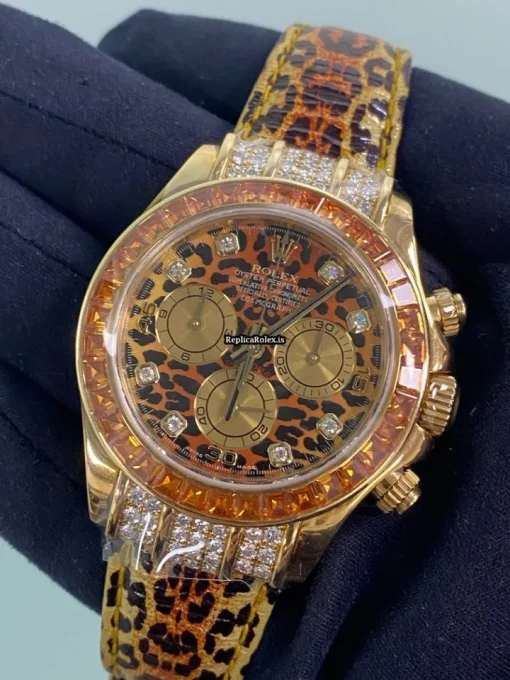 Good Replica Rolex Daytona 116598 Caliber 4130 Automatic Movement 40mm Yellow Gold Case Mens/unisex Watch - Image 4