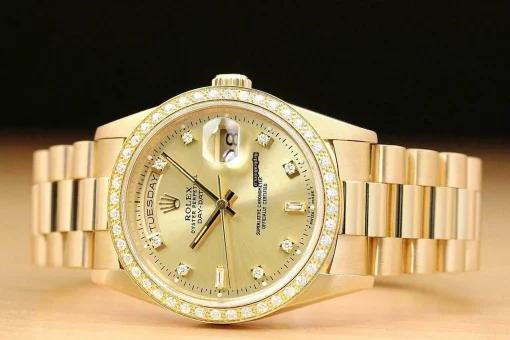 Wonderful Fake Rolex Day-date 36 18238 Caliber 3155 Automatic Movement 36mm Yellow Gold Case Mens/unisex Watch - Image 3