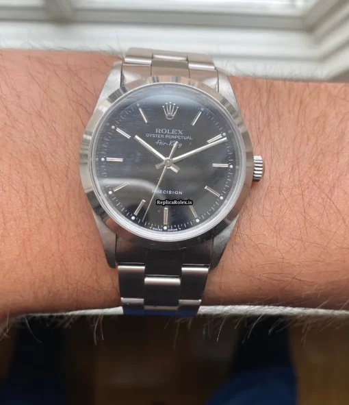 Lovely Fake Rolex Air King Precision 14000 Caliber 3000 Automatic Movement 34mm Steel Case Mens/unisex Watch - Image 9