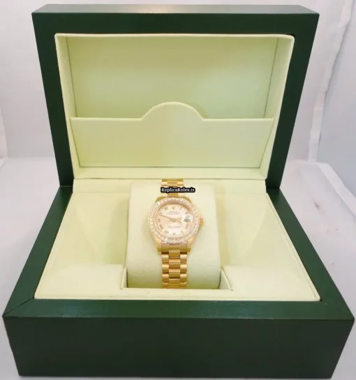 Exquisite Fake Rolex Lady-datejust 179178 Automatic Movement 26mm Yellow Gold Case Womens Watch - Image 12