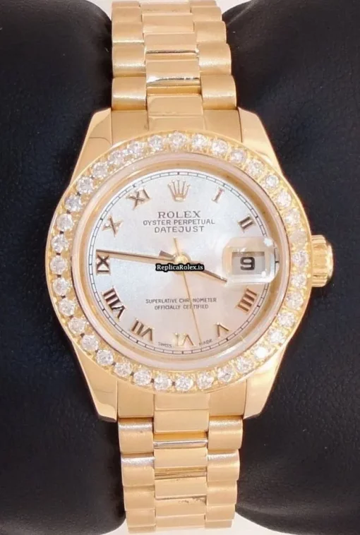 Exquisite Fake Rolex Lady-datejust 179178 Automatic Movement 26mm Yellow Gold Case Womens Watch - Image 4