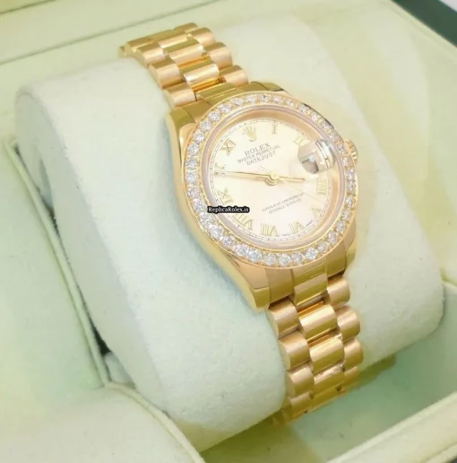Exquisite Fake Rolex Lady-datejust 179178 Automatic Movement 26mm Yellow Gold Case Womens Watch - Image 7