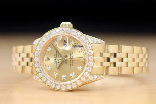 Exquisite Replica Rolex Lady-datejust 6917 Caliber 2030 Automatic Movement 26mm Yellow Gold Case Womens Watch - Image 2