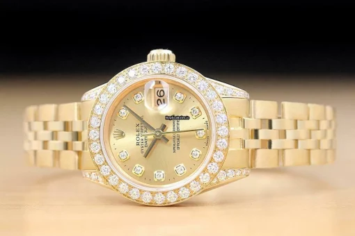 Exquisite Replica Rolex Lady-datejust 6917 Caliber 2030 Automatic Movement 26mm Yellow Gold Case Womens Watch - Image 3