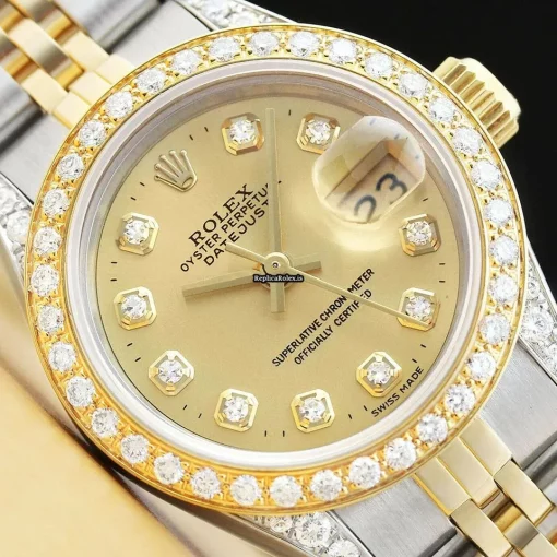 Wholesale Fake Rolex Lady-datejust 69173 Caliber 2135 Automatic Movement 26mm Steel Case Womens Watch