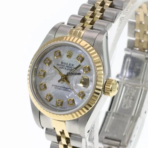 Nice Copies Rolex Lady-datejust 69173 Caliber 2135 Automatic Movement 26mm Gold/steel Case Womens Watch - Image 2