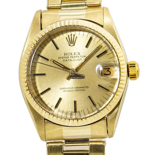 Lovely Replica Rolex Datejust 6827 Automatic Movement 31mm Yellow Gold Case Mens/unisex Watch - Image 4