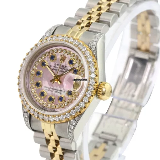 Fine Imitation Rolex Lady-datejust 69173 Caliber 2135 Automatic Movement 26mm Gold/steel Case Womens Watch