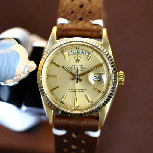 Terrific Knockoff Rolex Day-date 36 1803 Caliber 1556 Automatic Movement 36mm Yellow Gold Case Mens/unisex Watch - Image 3