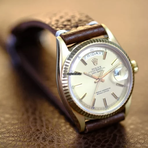 Terrific Knockoff Rolex Day-date 36 1803 Caliber 1556 Automatic Movement 36mm Yellow Gold Case Mens/unisex Watch - Image 6