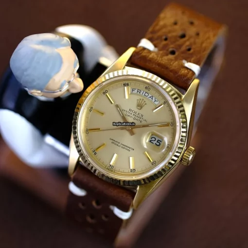 Terrific Knockoff Rolex Day-date 36 1803 Caliber 1556 Automatic Movement 36mm Yellow Gold Case Mens/unisex Watch - Image 7