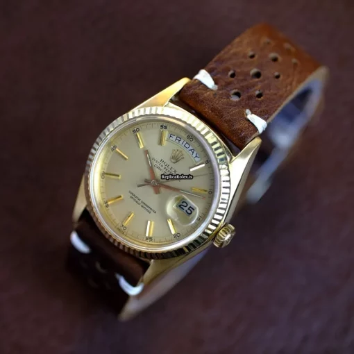 Terrific Knockoff Rolex Day-date 36 1803 Caliber 1556 Automatic Movement 36mm Yellow Gold Case Mens/unisex Watch - Image 8