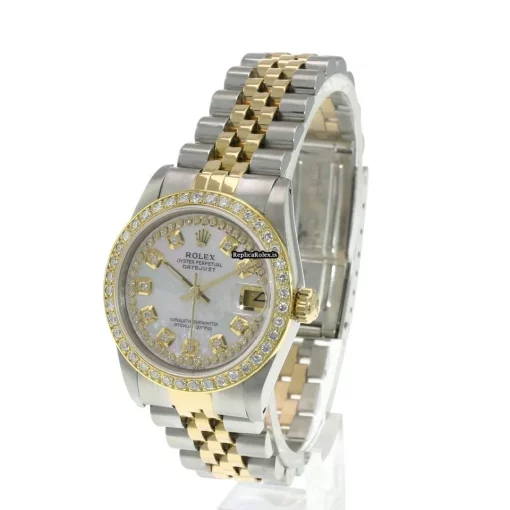 Affordable Replica Rolex Lady-datejust 68273 Caliber 2135 Automatic Movement 31mm Gold/steel Case Womens Watch - Image 4