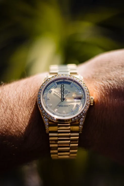 Superior Fake Rolex Day-date 18138 Caliber 3055 Automatic Movement 36mm Yellow Gold Case Mens/unisex Watch - Image 11