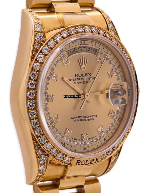 Superior Fake Rolex Day-date 18138 Caliber 3055 Automatic Movement 36mm Yellow Gold Case Mens/unisex Watch - Image 4