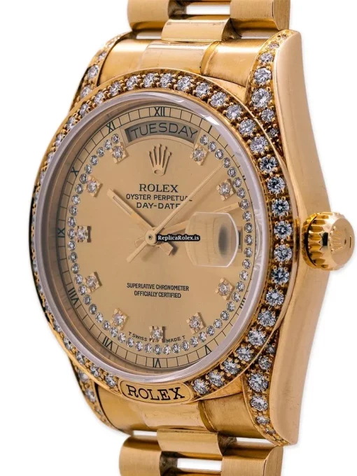 Superior Fake Rolex Day-date 18138 Caliber 3055 Automatic Movement 36mm Yellow Gold Case Mens/unisex Watch - Image 5