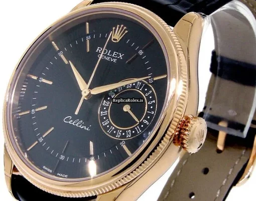 Aaa Replicas Rolex Cellini Date 50515 Automatic Movement 39mm Rose Gold Case Mens/unisex Watch - Image 2