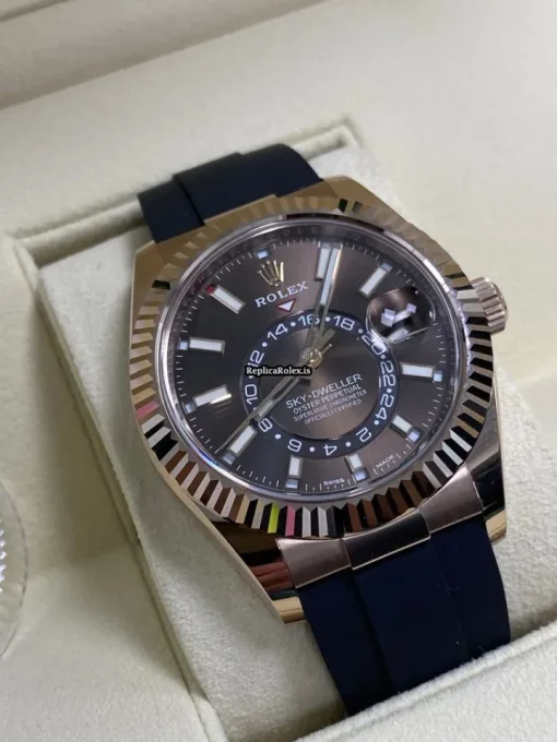 Ideal Replica Rolex Sky-dweller 326235 Rose Gold Case Mens/unisex Watch - Image 2