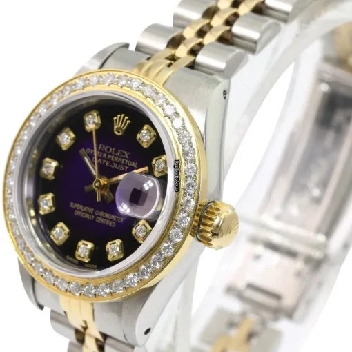 Cheap Replica Rolex Lady-datejust 69173 Caliber 2135 Automatic Movement 26mm Gold/steel Case Womens Watch - Image 2
