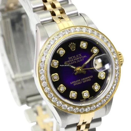 Cheap Replica Rolex Lady-datejust 69173 Caliber 2135 Automatic Movement 26mm Gold/steel Case Womens Watch - Image 3
