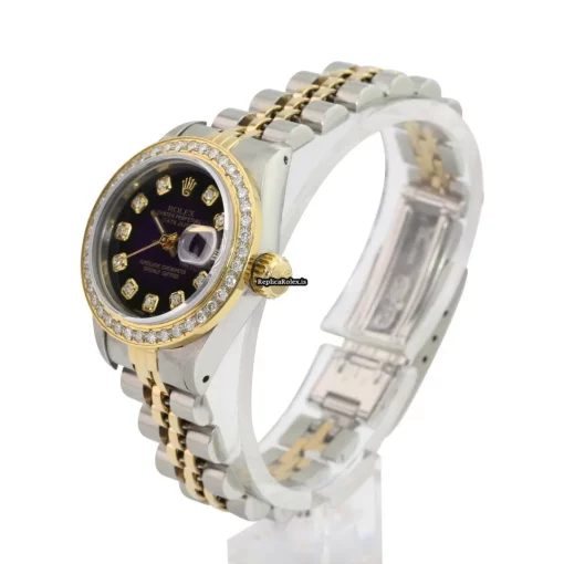 Cheap Replica Rolex Lady-datejust 69173 Caliber 2135 Automatic Movement 26mm Gold/steel Case Womens Watch - Image 5