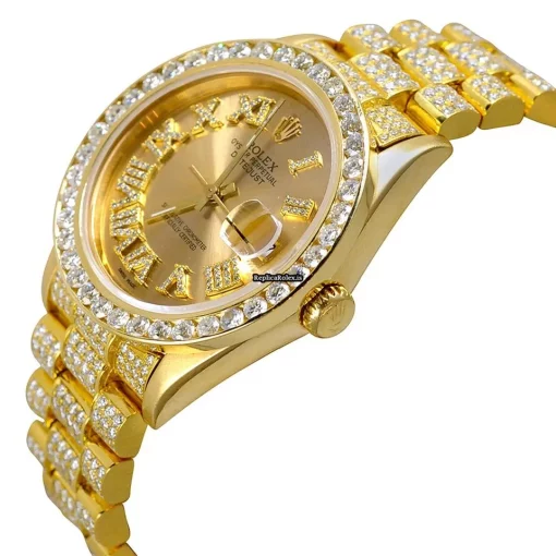 Incredible Fake Rolex Datejust 68278 Self Winding Automatic 31mm Yellow Gold Case Womens Watch - Image 2