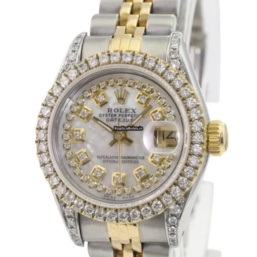 Amazing Knockoff Rolex Lady-datejust 69173 Caliber 2135 Automatic Movement 26mm Gold/steel Case Womens Watch - Image 3