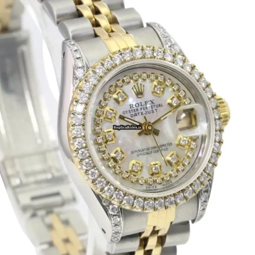 Amazing Knockoff Rolex Lady-datejust 69173 Caliber 2135 Automatic Movement 26mm Gold/steel Case Womens Watch - Image 6