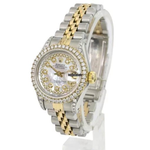 Amazing Knockoff Rolex Lady-datejust 69173 Caliber 2135 Automatic Movement 26mm Gold/steel Case Womens Watch - Image 9