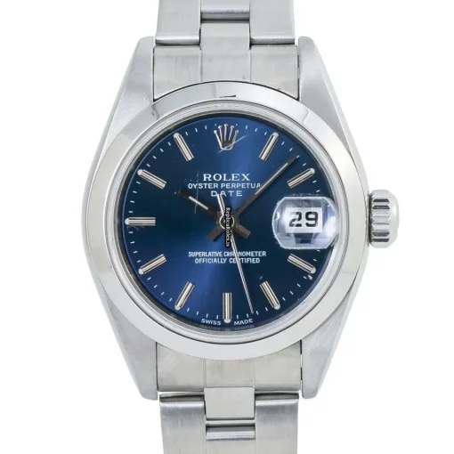 Mind-boggling Fake Rolex Oyster Perpetual Lady Date 79160 Automatic Movement 26mm Silver Case Womens Watch - Image 4