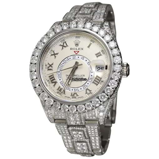 Trustworthy Copies Rolex Sky-dweller 326939 Caliber 9001 Automatic Movement 42mm White Gold Case Mens/unisex Watch