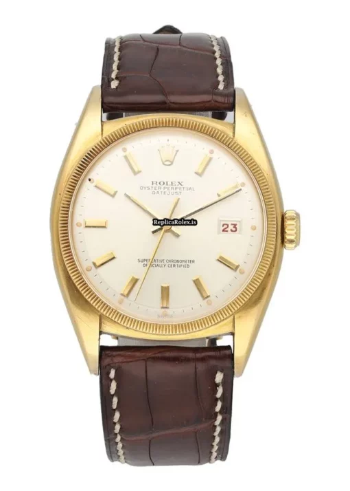 Amazing Replica Rolex Bubble Back 6105 Automatic Movement 36mm Yellow Gold Case Mens/unisex Watch