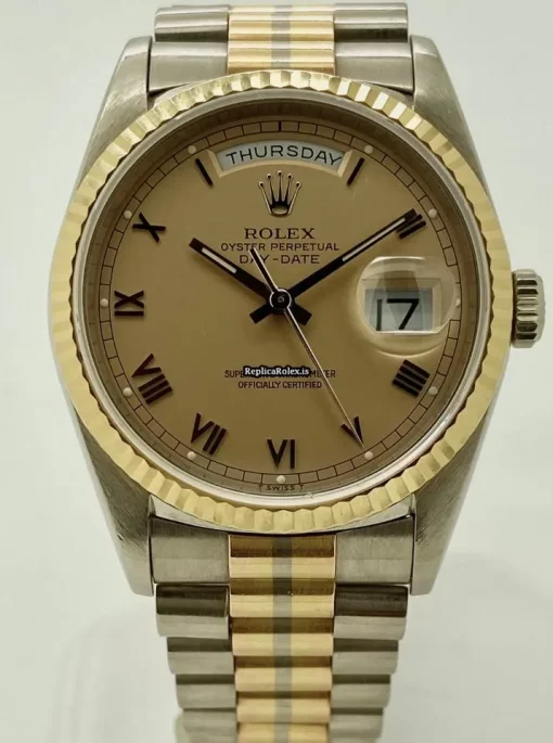 Offering Fake Rolex Day-date 36 18239b Caliber 3155 Automatic Movement 36mm White Gold Case Mens/unisex Watch