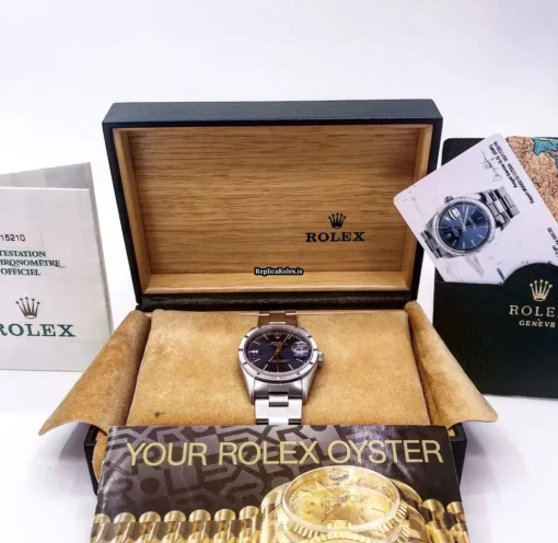 Suitable Fake Rolex Oyster Perpetual Date 15210 Caliber 3135 Automatic Movement 34mm Steel Case Mens/unisex Watch - Image 2