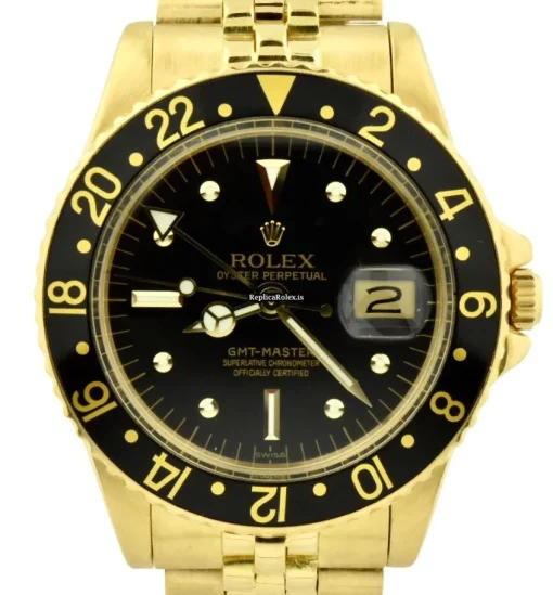 Cool Replica Rolex Gmt-master Caliber 3185 Automatic Movement 40mmmm Yellow Gold Case Mens/unisex Watch