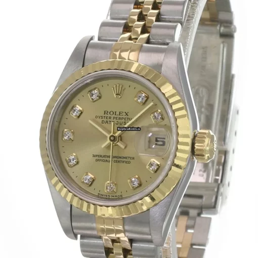 Special Fake Rolex Lady-datejust 69173 Caliber 2135 Automatic Movement 26mm Gold/steel Case Womens Watch