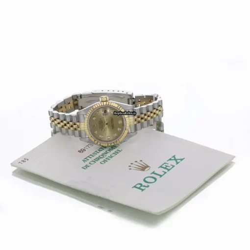 Special Fake Rolex Lady-datejust 69173 Caliber 2135 Automatic Movement 26mm Gold/steel Case Womens Watch - Image 2