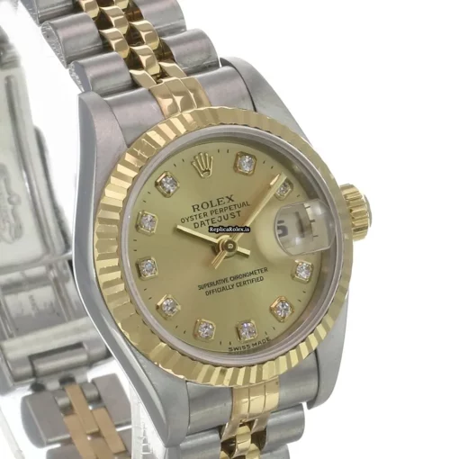 Special Fake Rolex Lady-datejust 69173 Caliber 2135 Automatic Movement 26mm Gold/steel Case Womens Watch - Image 3