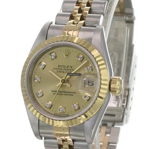 Special Fake Rolex Lady-datejust 69173 Caliber 2135 Automatic Movement 26mm Gold/steel Case Womens Watch - Image 4