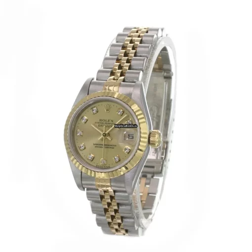Special Fake Rolex Lady-datejust 69173 Caliber 2135 Automatic Movement 26mm Gold/steel Case Womens Watch - Image 5