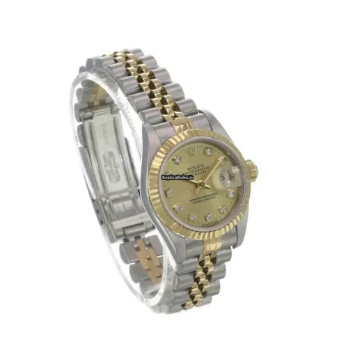 Special Fake Rolex Lady-datejust 69173 Caliber 2135 Automatic Movement 26mm Gold/steel Case Womens Watch - Image 6