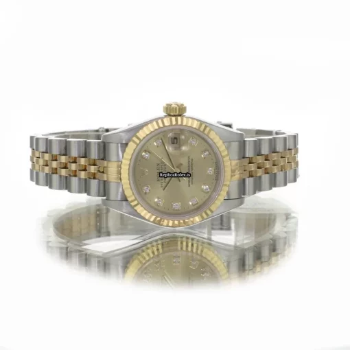Special Fake Rolex Lady-datejust 69173 Caliber 2135 Automatic Movement 26mm Gold/steel Case Womens Watch - Image 8