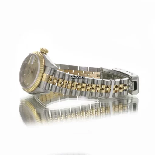 Special Fake Rolex Lady-datejust 69173 Caliber 2135 Automatic Movement 26mm Gold/steel Case Womens Watch - Image 9
