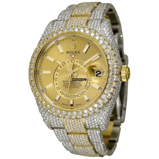 Nice Replica Rolex Sky-dweller 326933 Caliber 9001 Automatic Movement 42mm Gold/steel Case Mens/unisex Watch